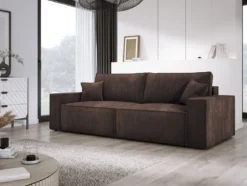 Designer Sofa Velanova 3 Sitzer Cord mit Schlaf- und Klappfunktion