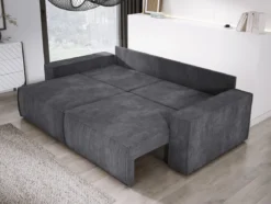 Designer Sofa Velanova 3 Sitzer Cord mit Schlaf- und Klappfunktion
