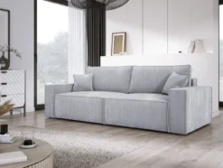 Designer Sofa Velanova 3 Sitzer Cord mit Schlaf- und Klappfunktion