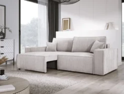 Designer Sofa Velanova 3 Sitzer Cord mit Schlaf- und Klappfunktion