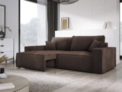 Designer Sofa Velanova 3 Sitzer Cord mit Schlaf- und Klappfunktion