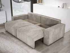 Designer Sofa Velanova 3 Sitzer Cord mit Schlaf- und Klappfunktion