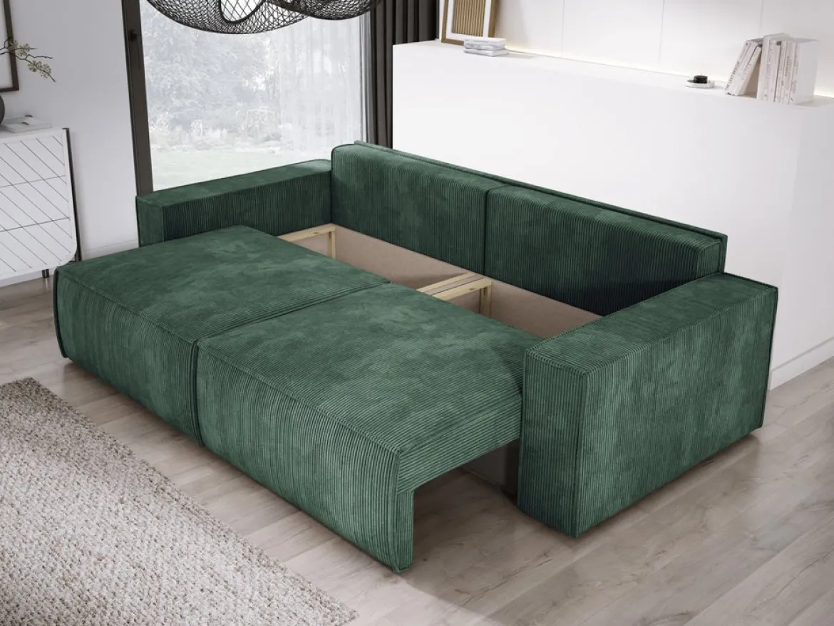 Designer Sofa Velanova 3 Sitzer Cord mit Schlaf- und Klappfunktion