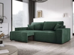 Designer Sofa Velanova 3 Sitzer Cord mit Schlaf- und Klappfunktion
