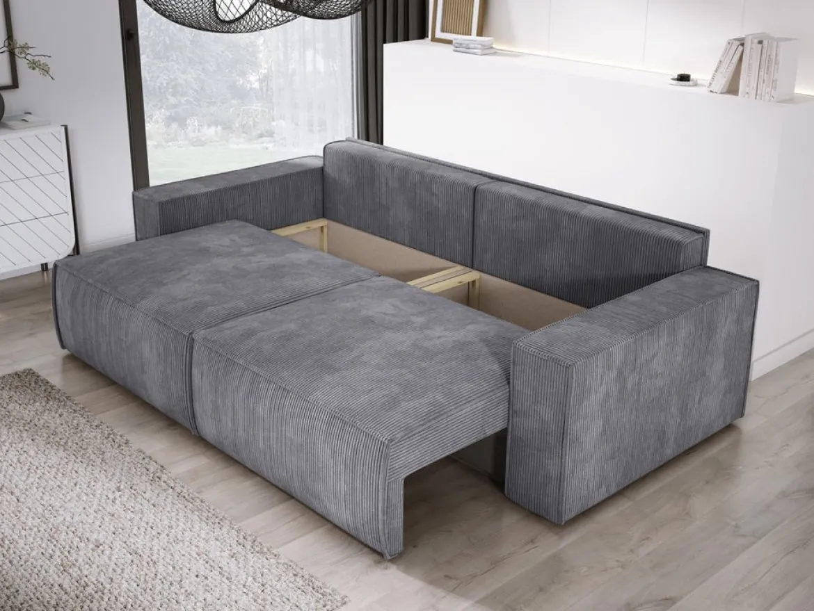 Designer Sofa Velanova 3 Sitzer Cord mit Schlaf- und Klappfunktion