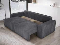 Designer Sofa Velanova 3 Sitzer Cord mit Schlaf- und Klappfunktion