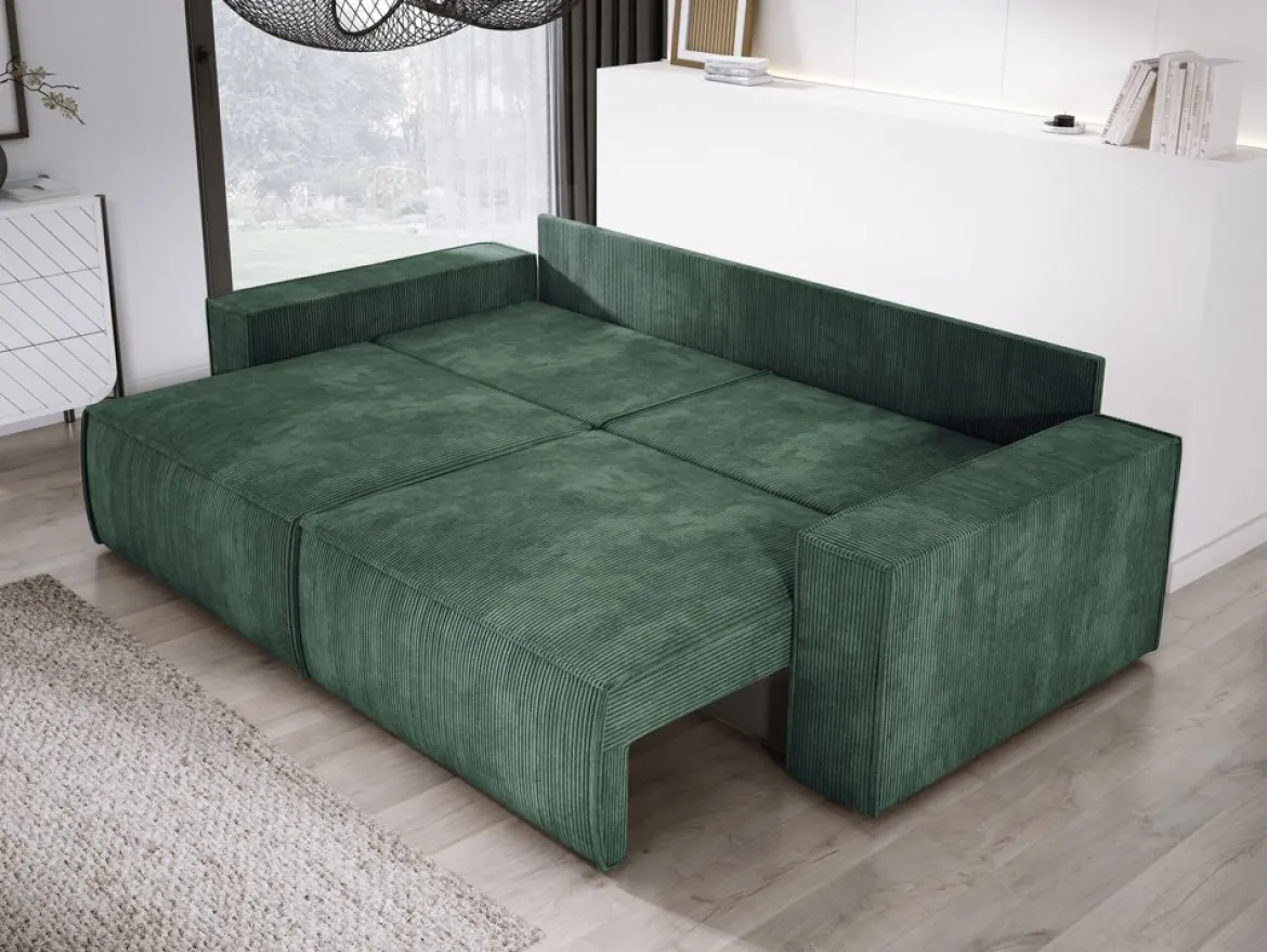 Designer Sofa Velanova 3 Sitzer Cord mit Schlaf- und Klappfunktion