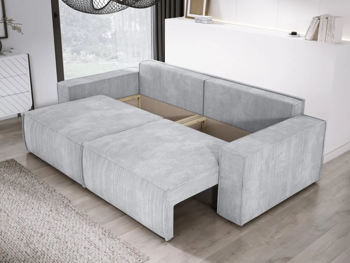 Designer Sofa Velanova 3 Sitzer Cord mit Schlaf- und Klappfunktion