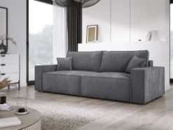 Designer Sofa Velanova 3 Sitzer Cord mit Schlaf- und Klappfunktion