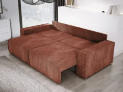 Designer Sofa Velanova 3 Sitzer Cord mit Schlaf- und Klappfunktion