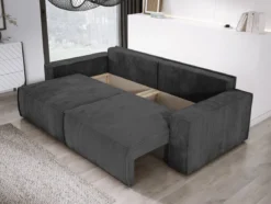 Designer Sofa Velanova 3 Sitzer Cord mit Schlaf- und Klappfunktion