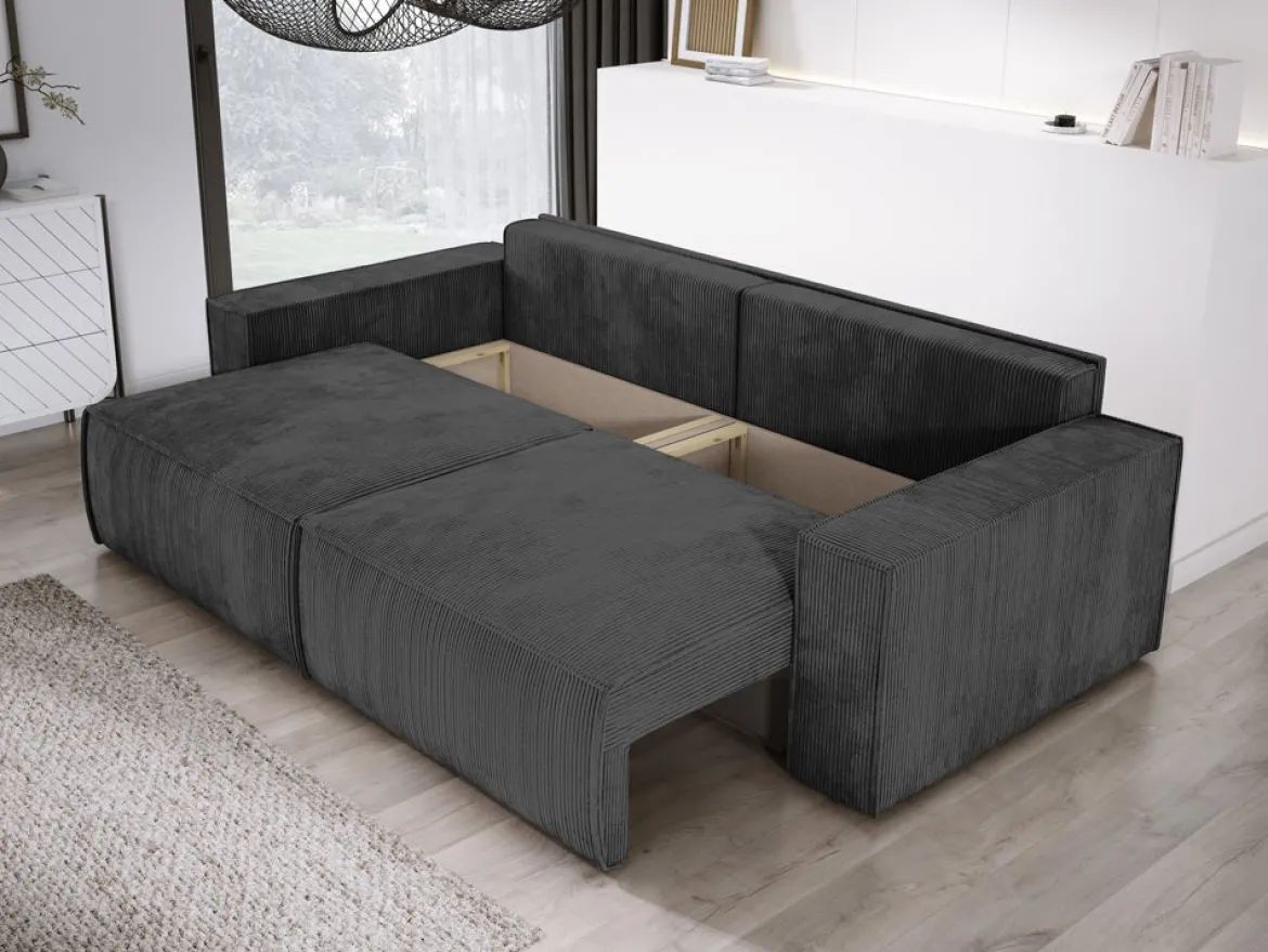 Designer Sofa Velanova 3 Sitzer Cord mit Schlaf- und Klappfunktion