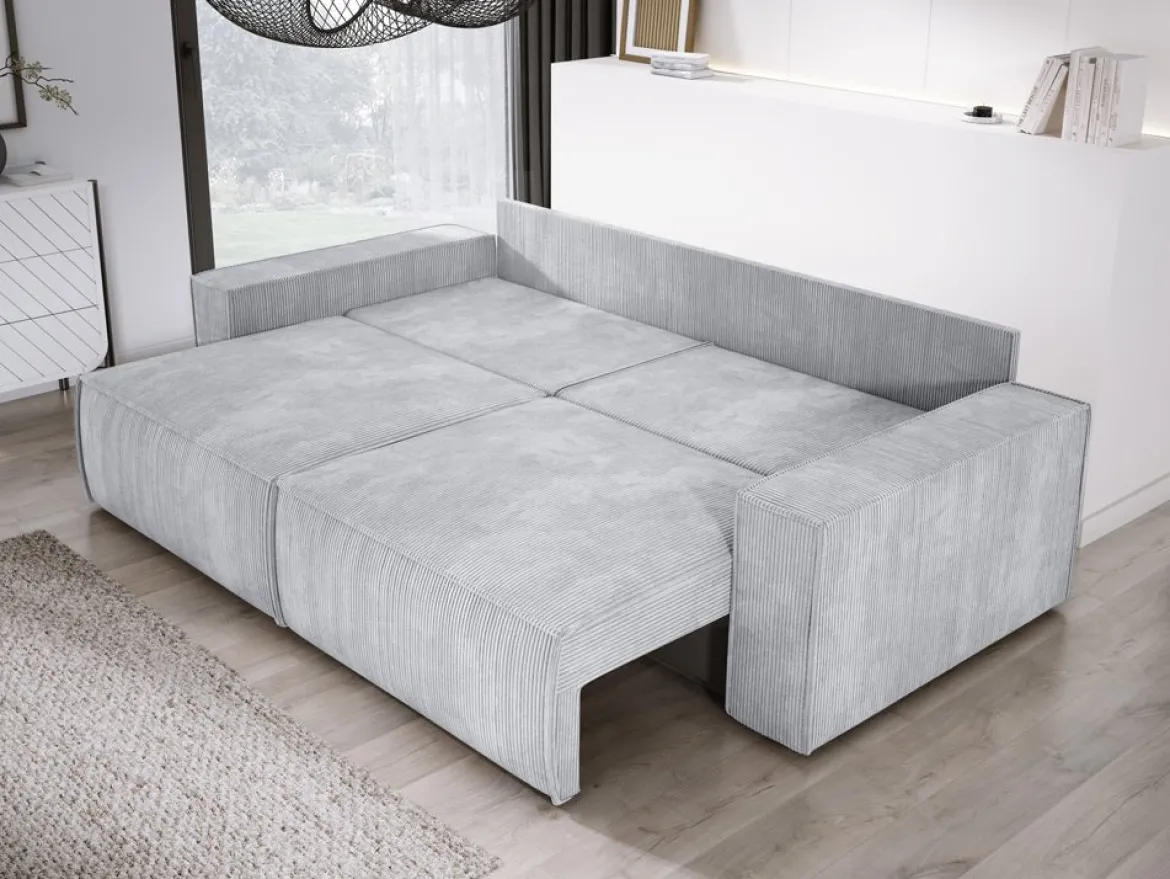 Designer Sofa Velanova 3 Sitzer Cord mit Schlaf- und Klappfunktion