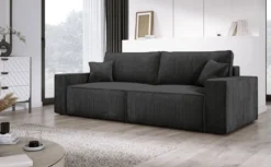 Designer Sofa Velanova 3 Sitzer Cord mit Schlaf- und Klappfunktion