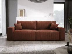 Designer Sofa Velanova 3 Sitzer Cord mit Schlaf- und Klappfunktion