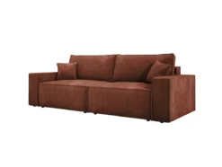 Designer Sofa Velanova 3 Sitzer Cord mit Schlaf- und Klappfunktion