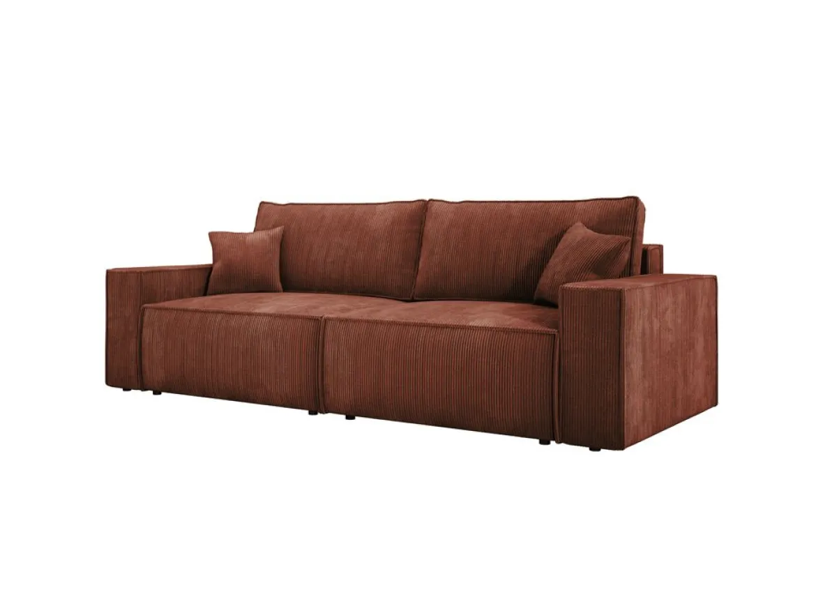 Designer Sofa Velanova 3 Sitzer Cord mit Schlaf- und Klappfunktion