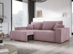 Designer Sofa Velanova 3 Sitzer Cord mit Schlaf- und Klappfunktion