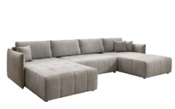 Designer Sofa Velaro U mit Schlaf- und Klappfunktion in Samt