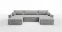 Designer Sofa Vienna U mit Schlaffunktion und Stauraum in Cord