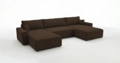 Designer Sofa Vienna U mit Schlaffunktion und Stauraum in Cord