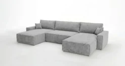 Designer Sofa Vienna U mit Schlaffunktion und Stauraum in Cord