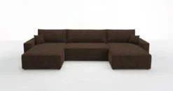 Designer Sofa Vienna U mit Schlaffunktion und Stauraum in Cord