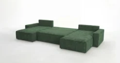 Designer Sofa Vienna U mit Schlaffunktion und Stauraum in Cord