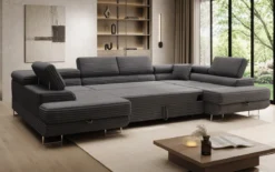 Designer Sofa Vigo mit Schlaf - und Klappfunktion in Cord