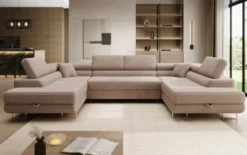 Designer Sofa Vigo mit Schlaf - und Klappfunktion in Cord