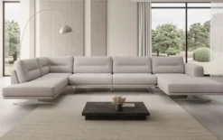 Designer Sofa Wohnlandschaft Torino U in Bouclé