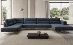 Designer Sofa Wohnlandschaft Torino U in Bouclé