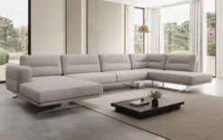 Designer Sofa Wohnlandschaft Torino U in Bouclé