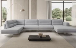 Designer Sofa Wohnlandschaft Torino U in Bouclé