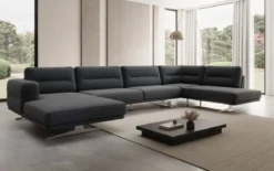 Designer Sofa Wohnlandschaft Torino U in Bouclé