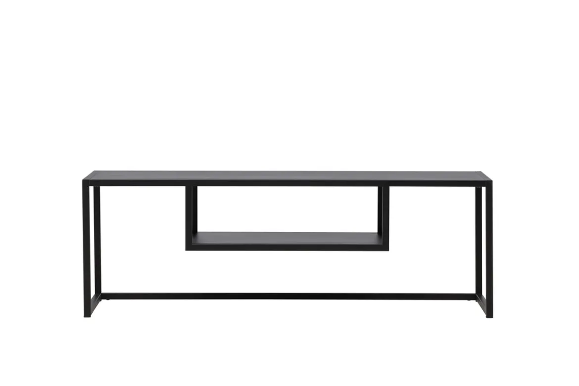 Designer TV-Lowboard Arvigo – Beige/Schwarz, Matt, aus Stahl