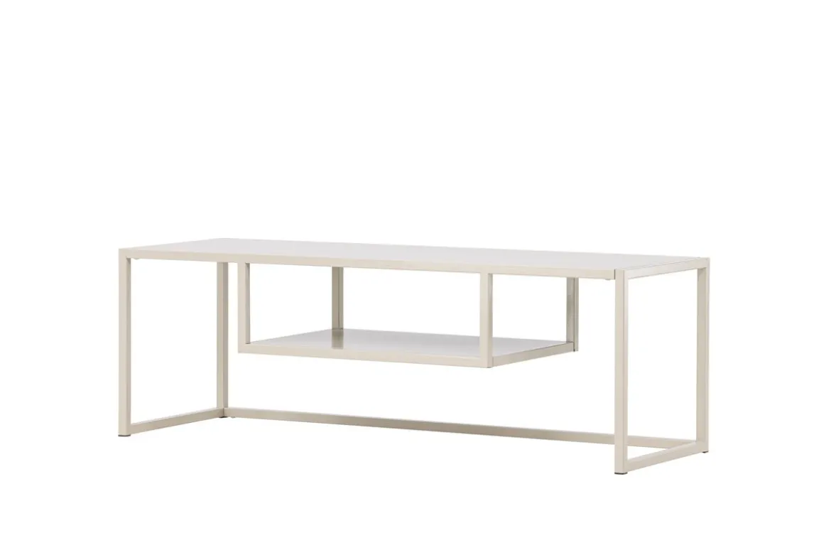 Designer TV-Lowboard Arvigo – Beige/Schwarz, Matt, aus Stahl