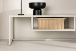 Designer TV-Lowboard Arvigo – Beige/Schwarz, Matt, aus Stahl