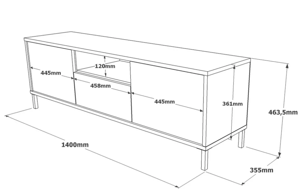 Designer TV Lowboard Cortino