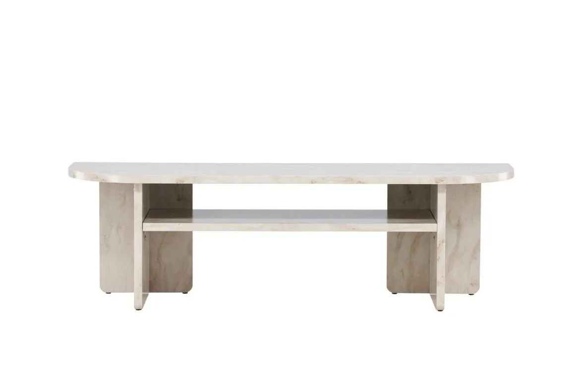 Designer TV-Lowboard Larenzo - Beige in Marmoroptik