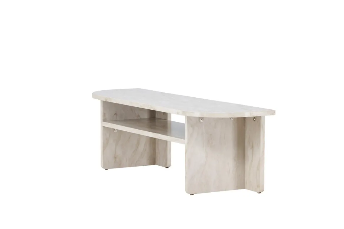 Designer TV-Lowboard Larenzo - Beige in Marmoroptik