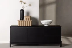 Designer TV-Lowboard Modano – Schwarz matt oder Walnussoptik