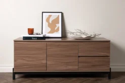Designer TV-Lowboard Modano – Schwarz matt oder Walnussoptik