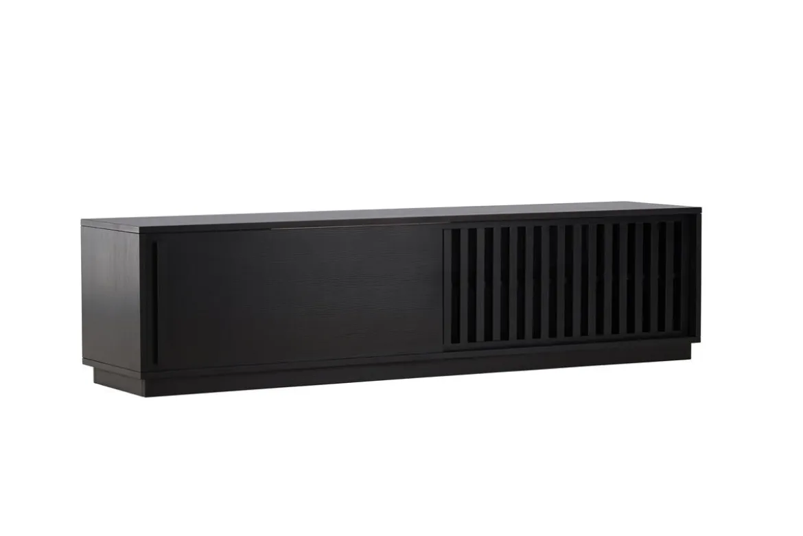 Designer TV-Lowboard Valero 180 cm MDF – Matt, mit Lamellenfront