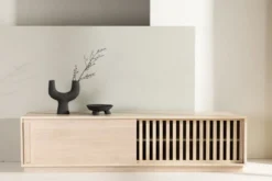 Designer TV-Lowboard Valero 180 cm MDF – Matt, mit Lamellenfront