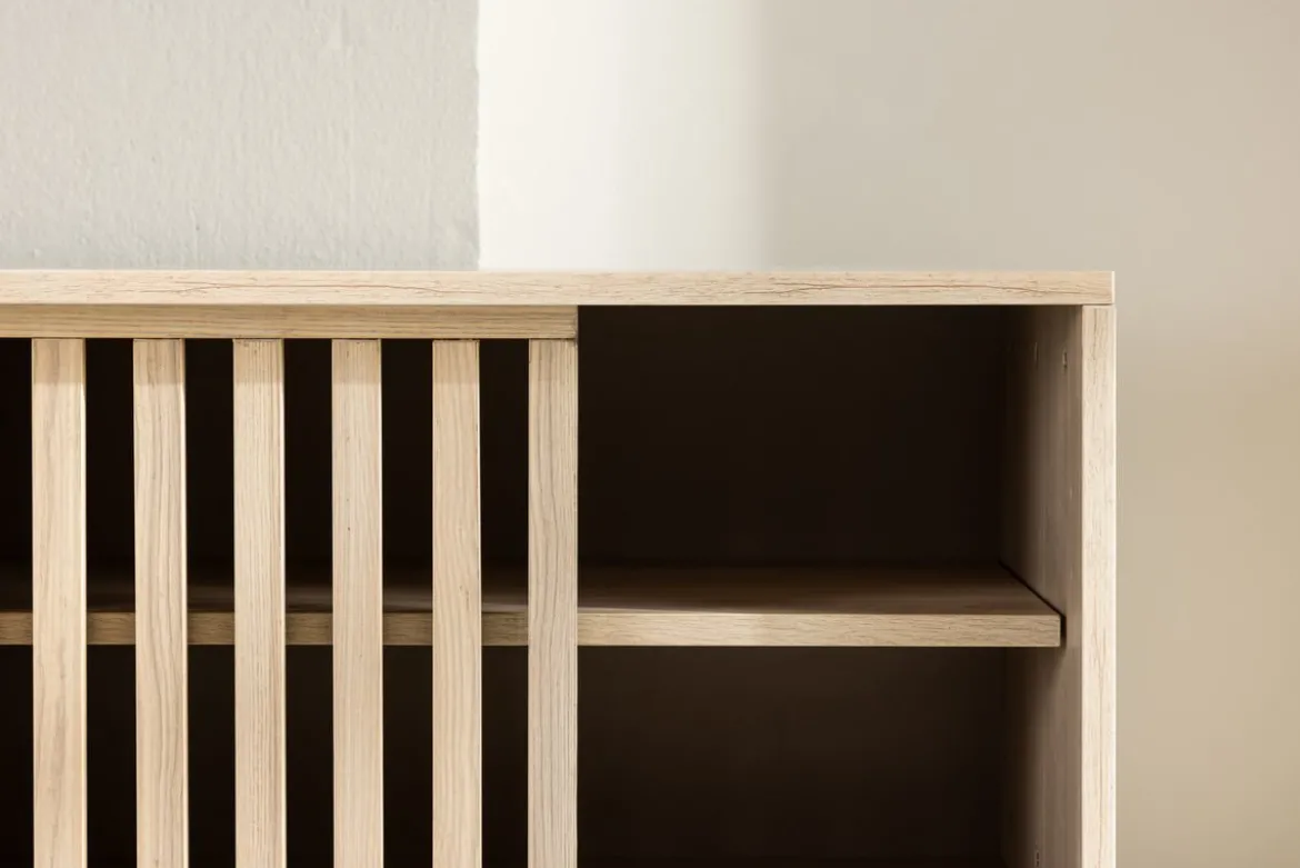 Designer TV-Lowboard Valero 180 cm MDF – Matt, mit Lamellenfront