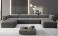 Designer U Sofa Snug in Bouclé
