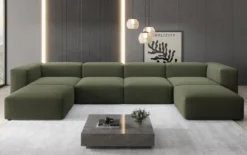 Designer U Sofa Snug in Bouclé