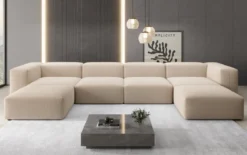 Designer U Sofa Snug in Bouclé