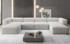 Designer U Sofa Snug in Bouclé